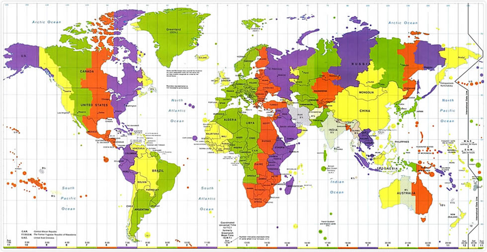 Time Zones World Map Ssc Consolidation | World Time Zone Map